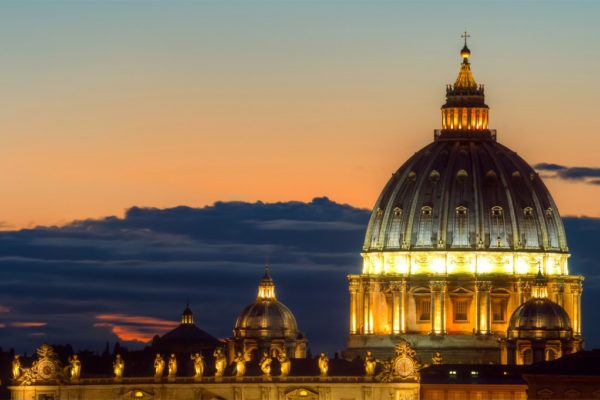 Dome of Saint Peter at twilight, Rome, Italy